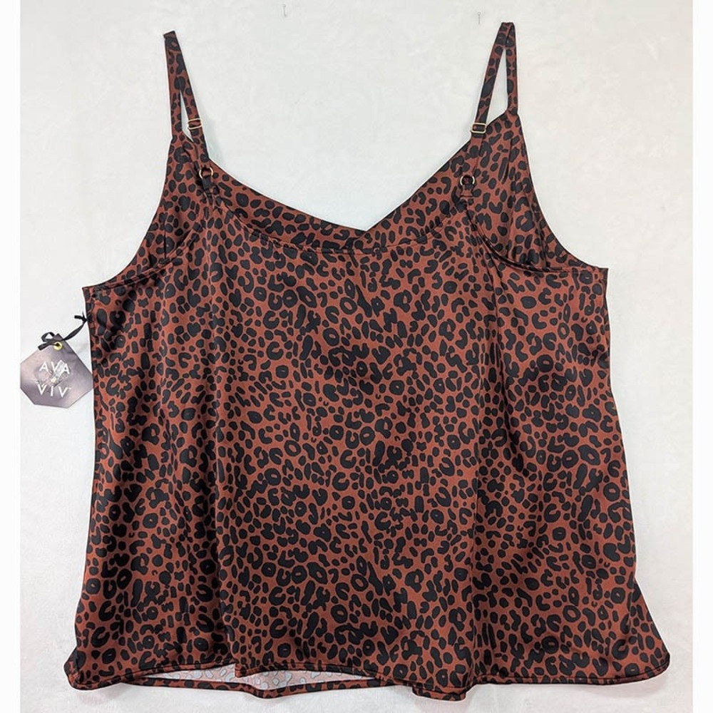 NEW Ava & Viv Cami Womens 3X Leopard Boho Chic Resort Wear Resort Wear Date - Picture 4 of 8
